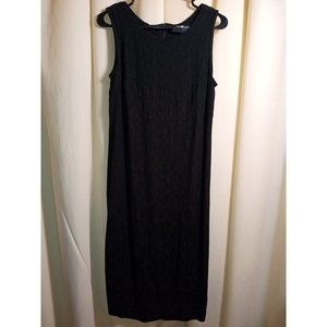 SAG HARBOR Size 14 Petite Black Rayon Long Dress‎